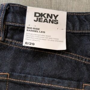 DKNY Men's Barrel Leg Jeans in Dark Blue Denim